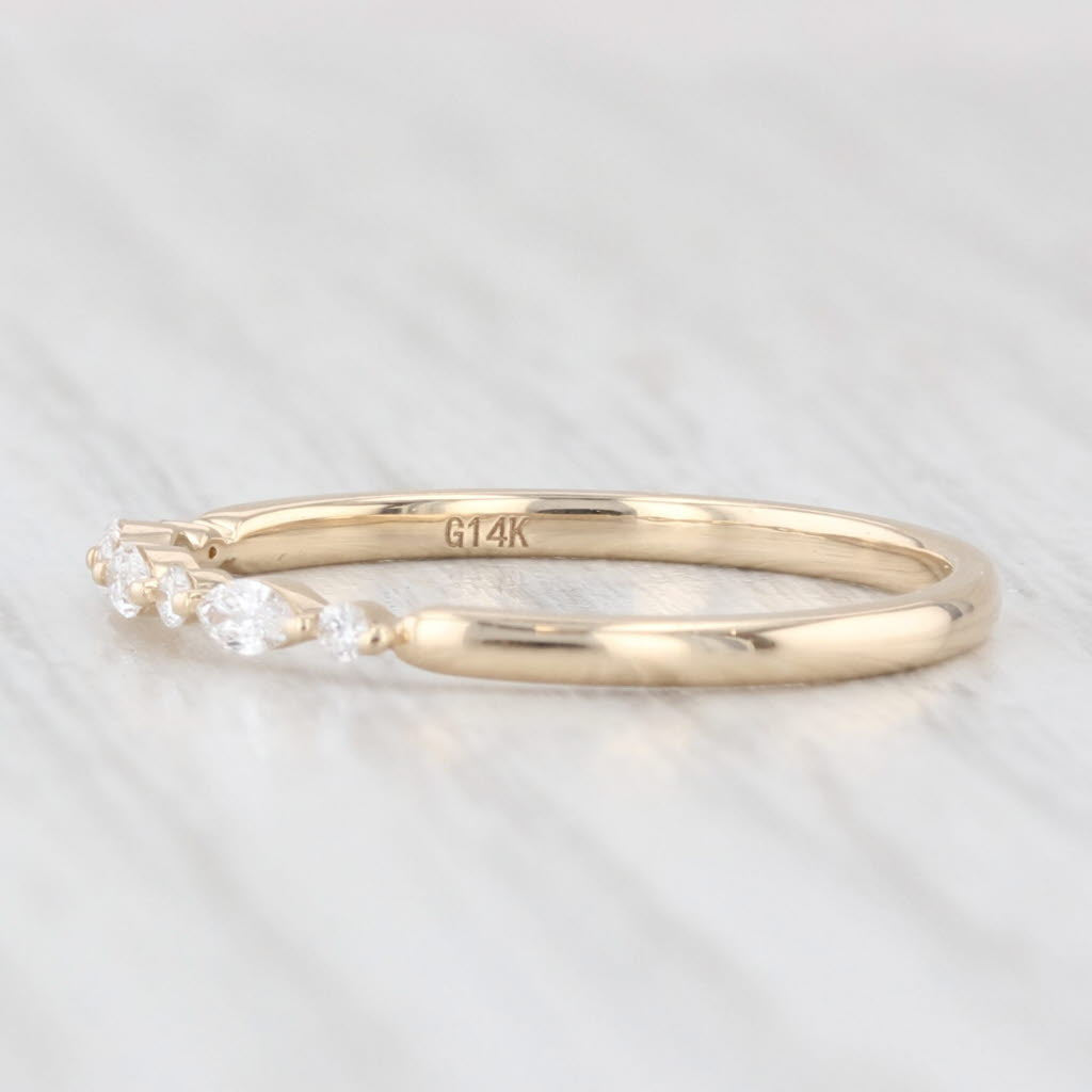 Light Gray New 0.13ctw Diamond Wedding Band 14k Yellow Gold Stackable Ring Size 6.5