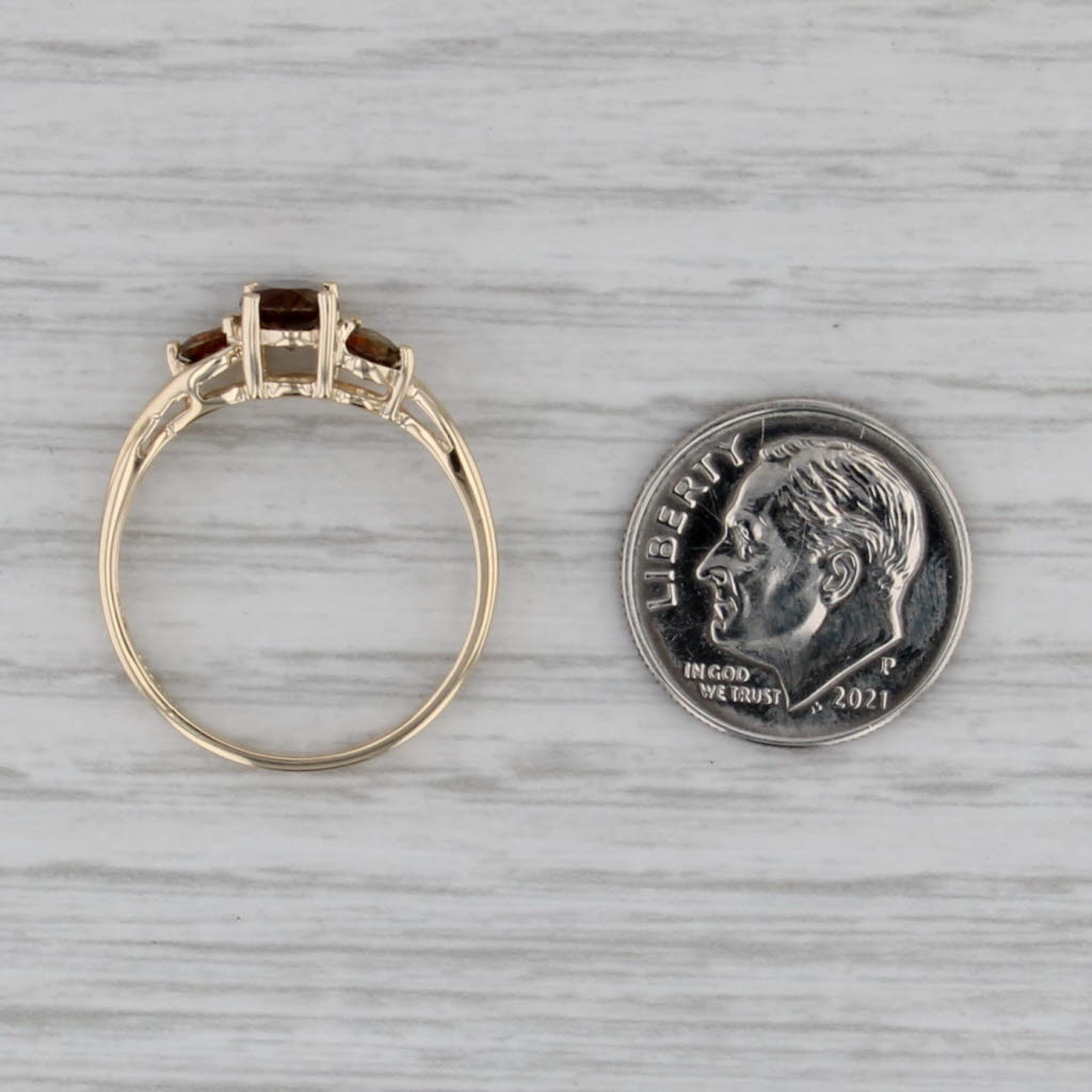 0.78ctw Green Brown Oval Andalusite 14k Yellow Gold Size 8