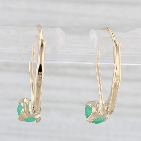 0.50ctw Solitaire Emerald Diamond Earrings 14k Yellow Gold Lever Backs