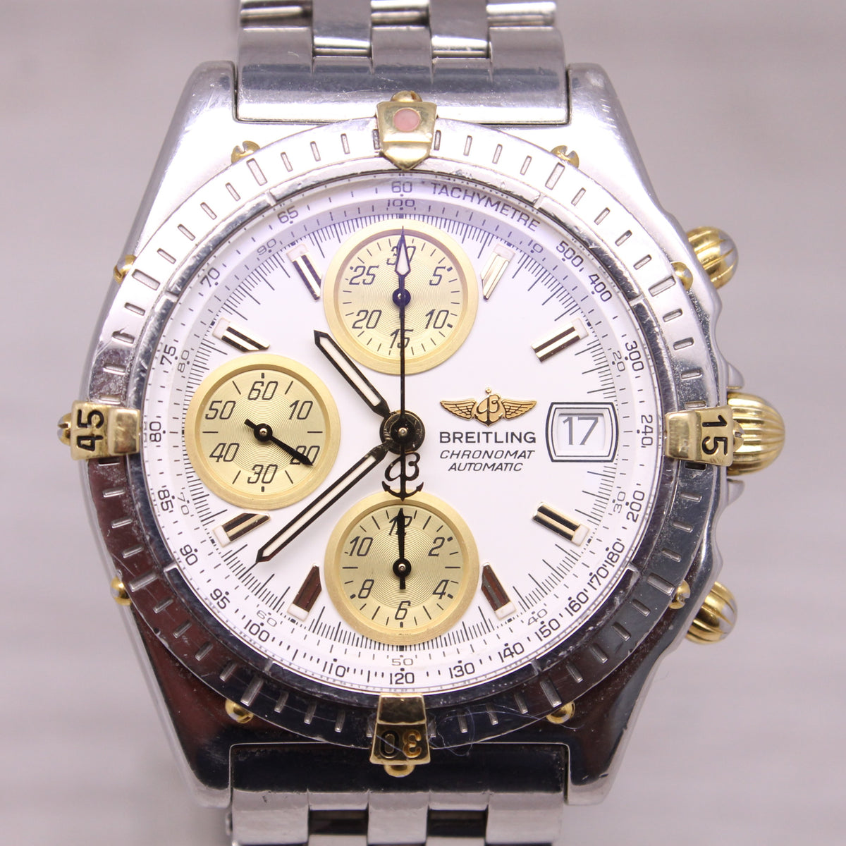 Breitling Chronomat 40mm Steel Automatic Chronograph Watch B13050.1 Box Papers