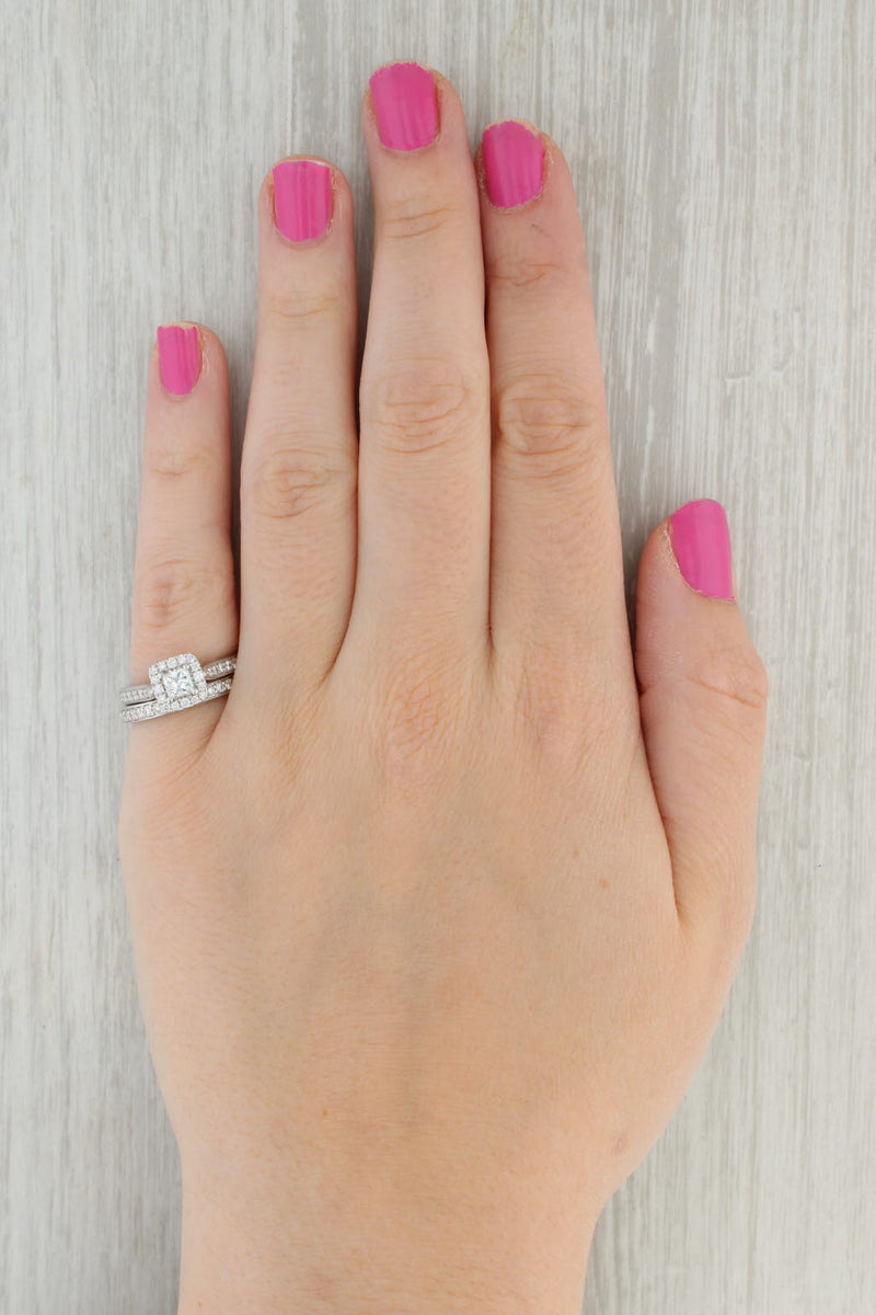 Tan Leo Bridal Collection 0.84ctw Diamond Engagement Ring Wedding Band 14k Gold