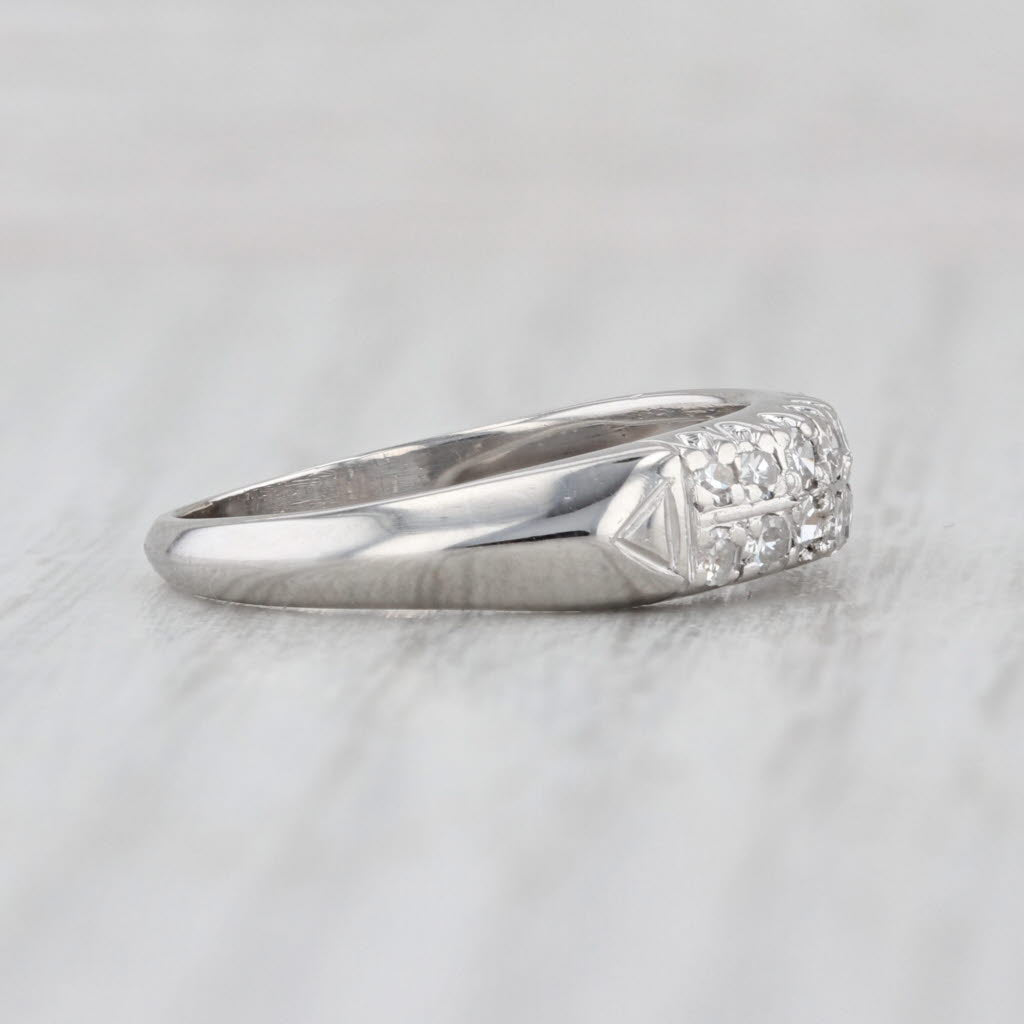 Antique 0.33ctw Diamond Wedding Anniversary Band Platinum Size 7 Stackable