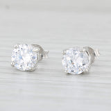 Light Gray 1.52ctw Cubic Zirconia Stud Earrings Sterling Silver Round Solitaire Studs