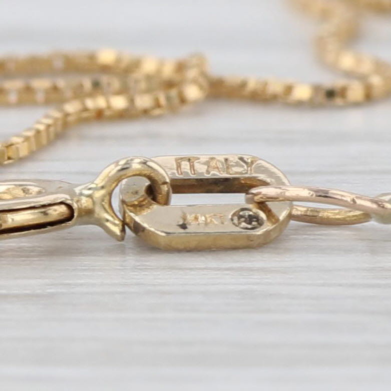 19" 0.5mm Box Chain Necklace 14k Yellow Gold