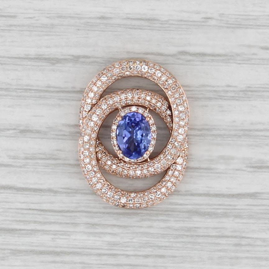 Effy 1.96ctw Tanzanite Diamond Circles Pendant 14k Rose Gold