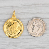 Gray Monkey Coin Pendant Chinese Character Wealth 24k Yellow Gold Charm
