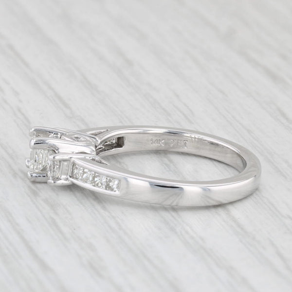 0.95ctw Princess Diamond Engagement Ring 14 White Gold Size 6.75 3-Stone