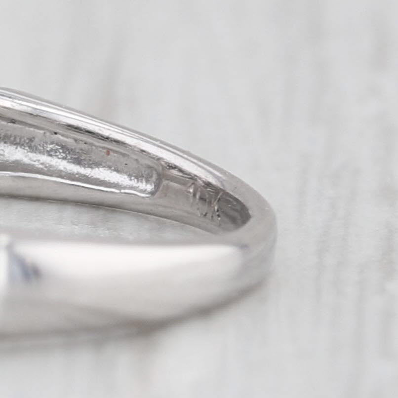 1.25ctw Round Black Diamond Ring 10k White Gold Engagement Size 5.5