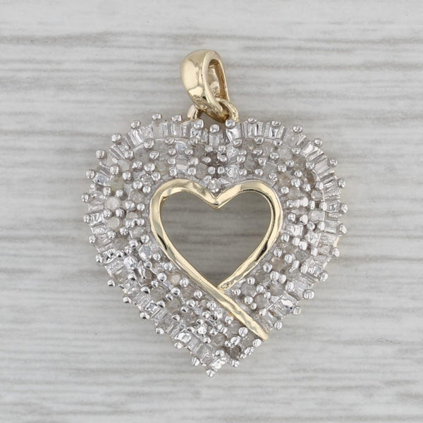 0.27ctw Diamond Open Heart Pendant 10k Yellow Gold