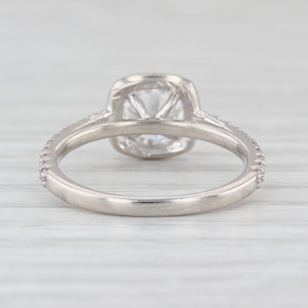 1.33ctw Lab Grown Diamond Halo Engagement Ring 14k White Gold Size 6 IGI