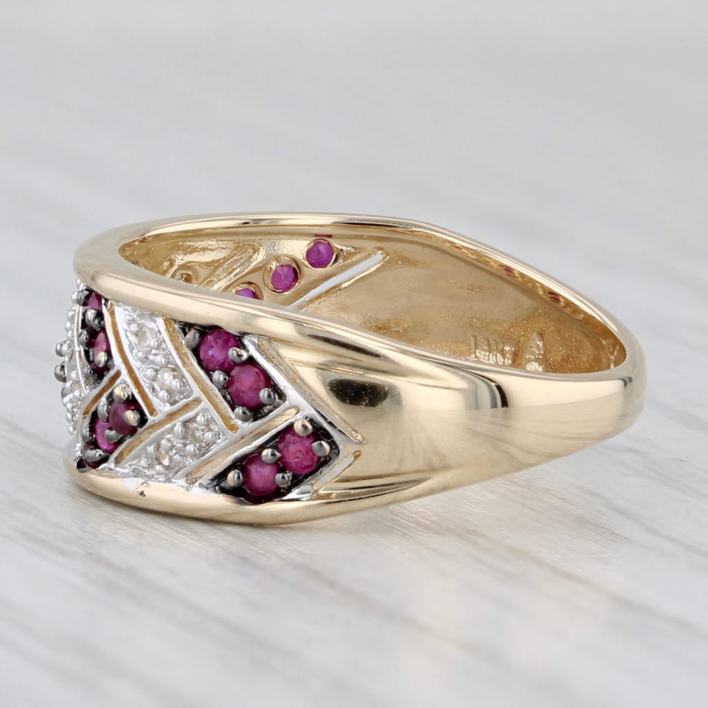 Light Gray 0.18ctw Ruby Diamond Ring 14k Yellow Gold Size 7