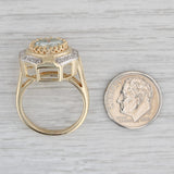 Gray 4.32ctw Moissanite Cocktail Ring 14k Yellow Gold Size 8.25 Solitaire w/ Accents
