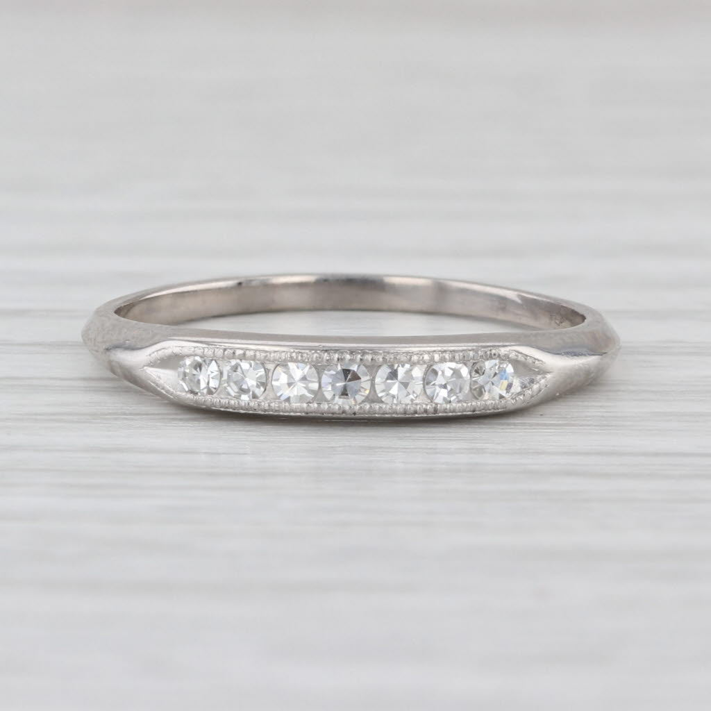 Vintage 0.18ctw Diamond Wedding Band 950 Palladium Size 8.25 Stackable