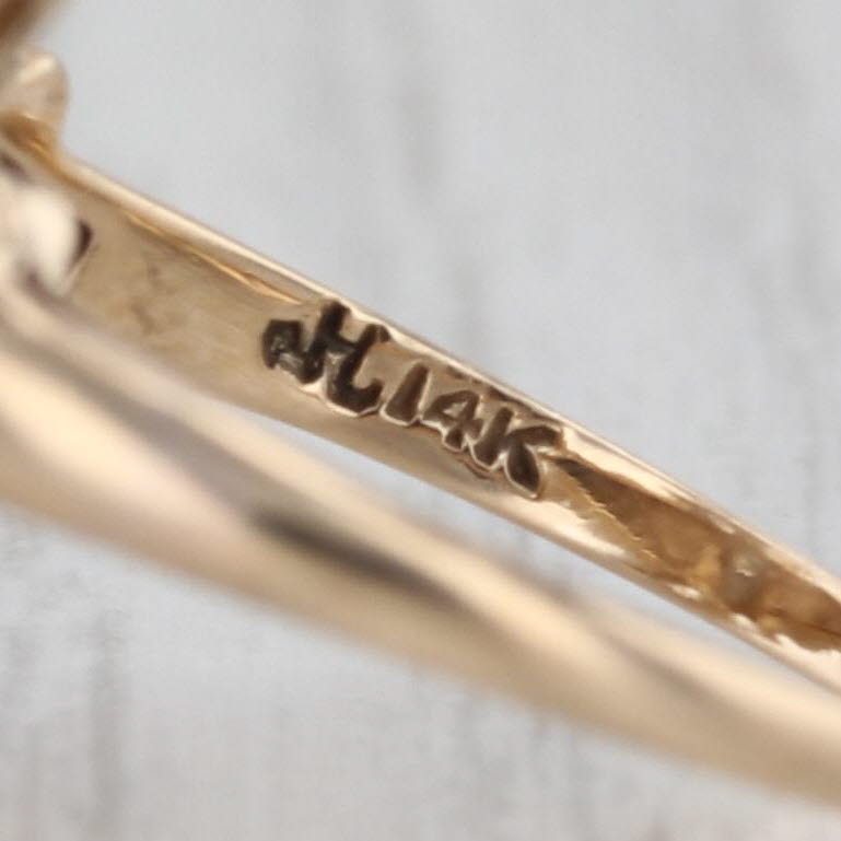 Vintage Diamond Filigree Openwork Ring 14k Yellow White Gold Size 7