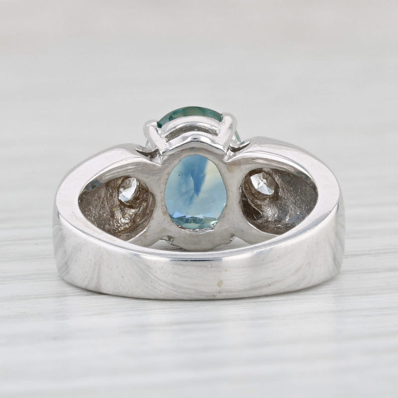 Light Gray 2.70ctw Oval London Blue Sapphire Diamond Ring 14k White Gold Size 4.25