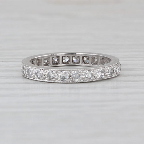 Vintage 0.72ctw Diamond Eternity Band Platinum Size 6.5 Anniversary Wedding Ring