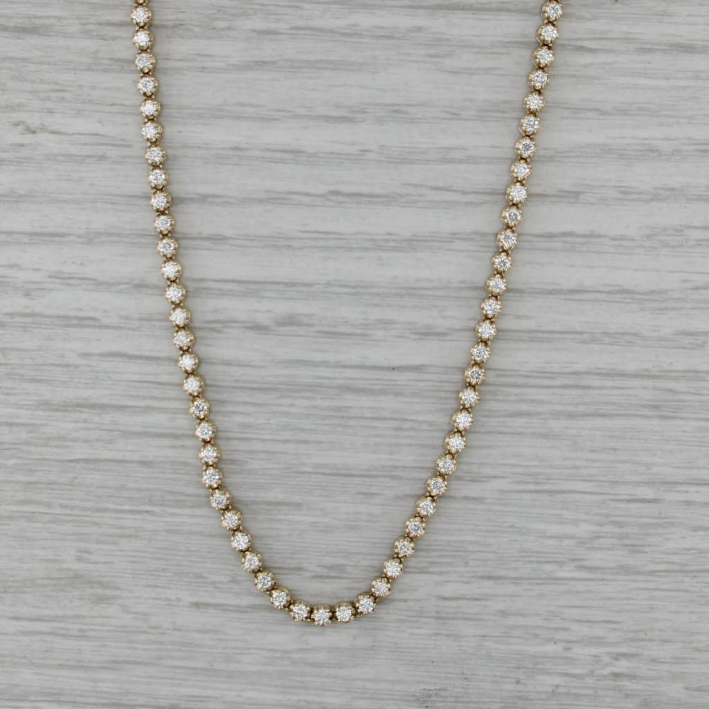 4.75ctw Lab Grown Diamond Tennis Necklace 14k Yellow Gold 19" 3mm VS2