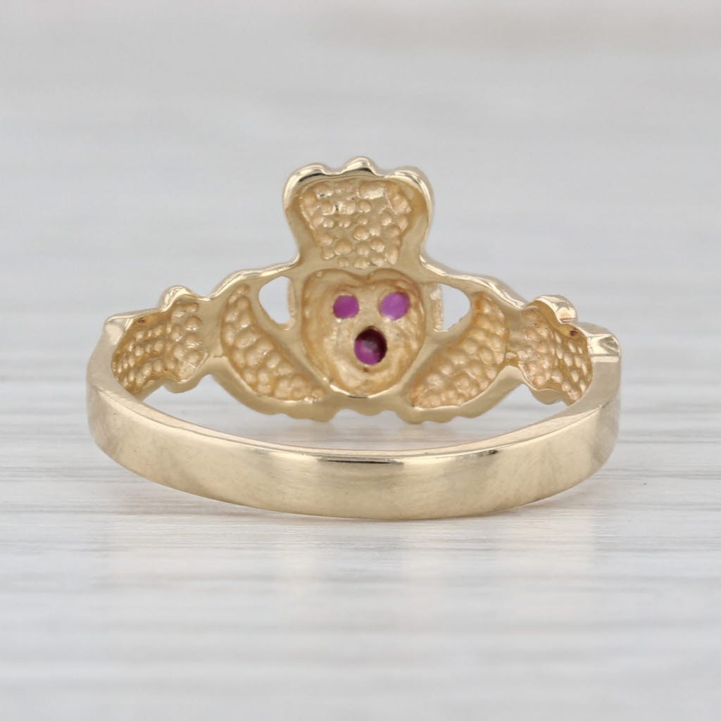 Ruby Claddagh Ring 10k Yellow Gold Size 6 Irish