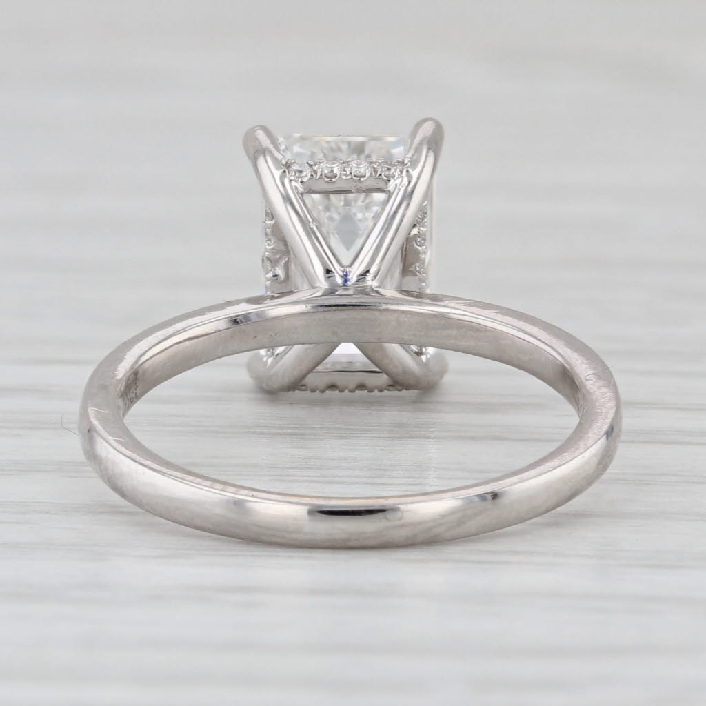 New IGI 3.25ctw Emerald Cut Lab Grown Diamond Engagement Ring 14k White Gold