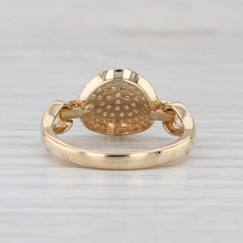 Sonia B 0.95ctw Diamond Pave Disk Lin Ring 14k Yellow Gold Size 10.25 R9053
