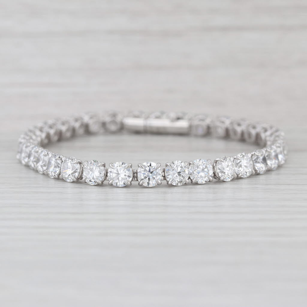 15ctw VS2 Lab Grown Diamond Tennis Bracelet 18k White Gold 7" 5mm