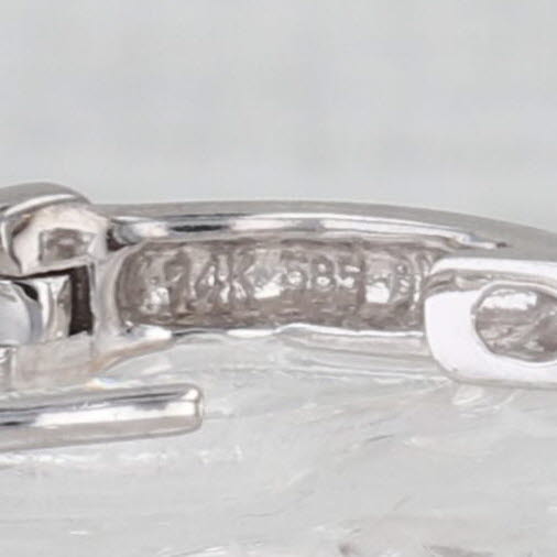 0.85ctw Diamond Teardrop Dangle Earrings 14k White Gold Hinged Hoops