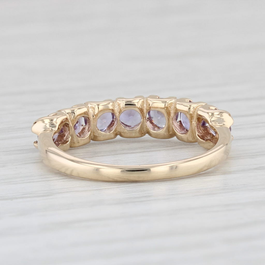 Light Gray 0.85ctw Color Change Lab Created Sapphire Ring 10k Yellow Gold Size 4.75