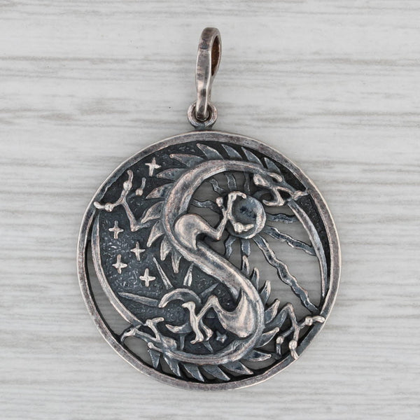 Gothic Dragon Pendant Sterling Silver Statement