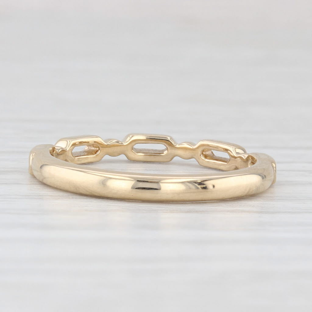 Light Gray Stackable Openwork Band 14k Yellow Gold Size 6.5 Ring