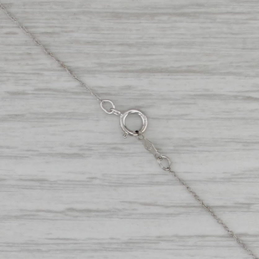 0.42ctw Diamond Heart Pendant Necklace 10k White Gold 18.5" Rope Chain