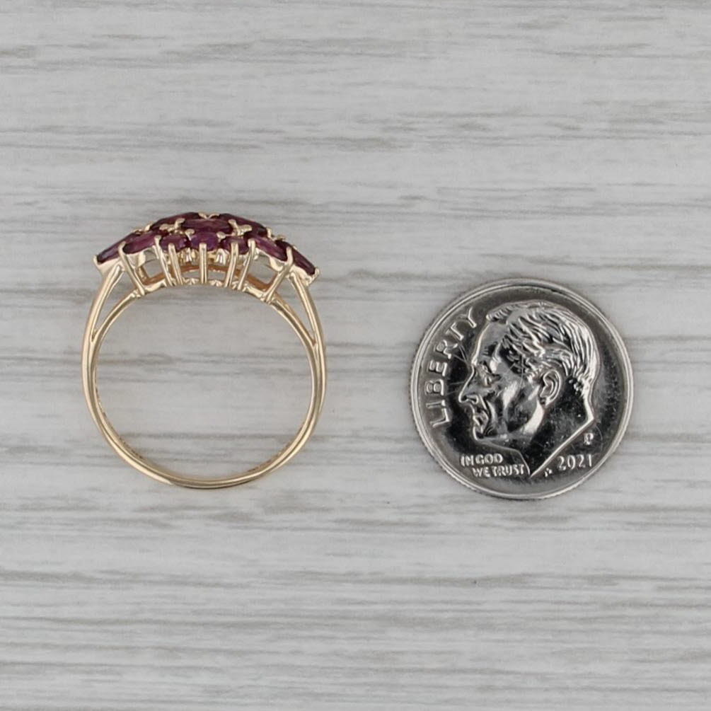 1.34ctw Ruby Cluster Ring 14k Yellow Gold Size 6