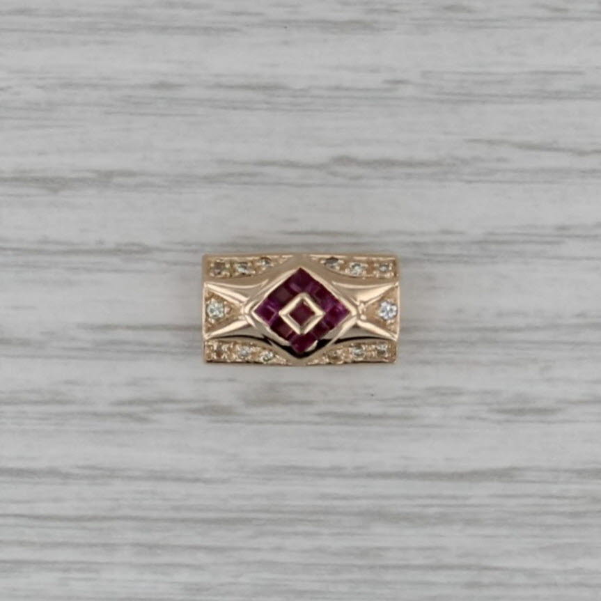 Joshua 0.44ctw Diamond Ruby Slide Bracelet Charm 14k Yellow Gold Vintage