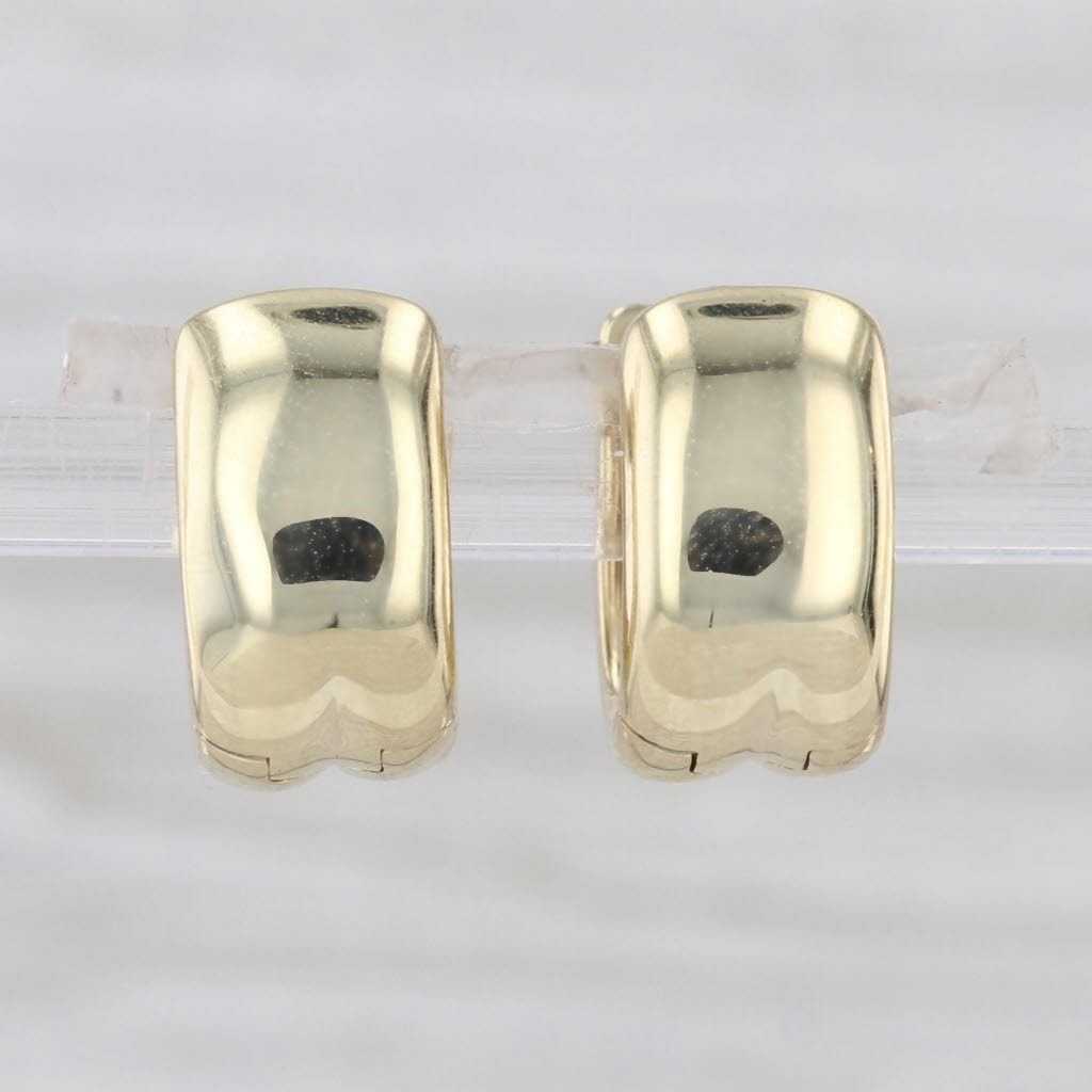 0.10ctw Diamond Dots Hoop Huggie Earrings 14k Yellow Gold Snap Top Round Hoops