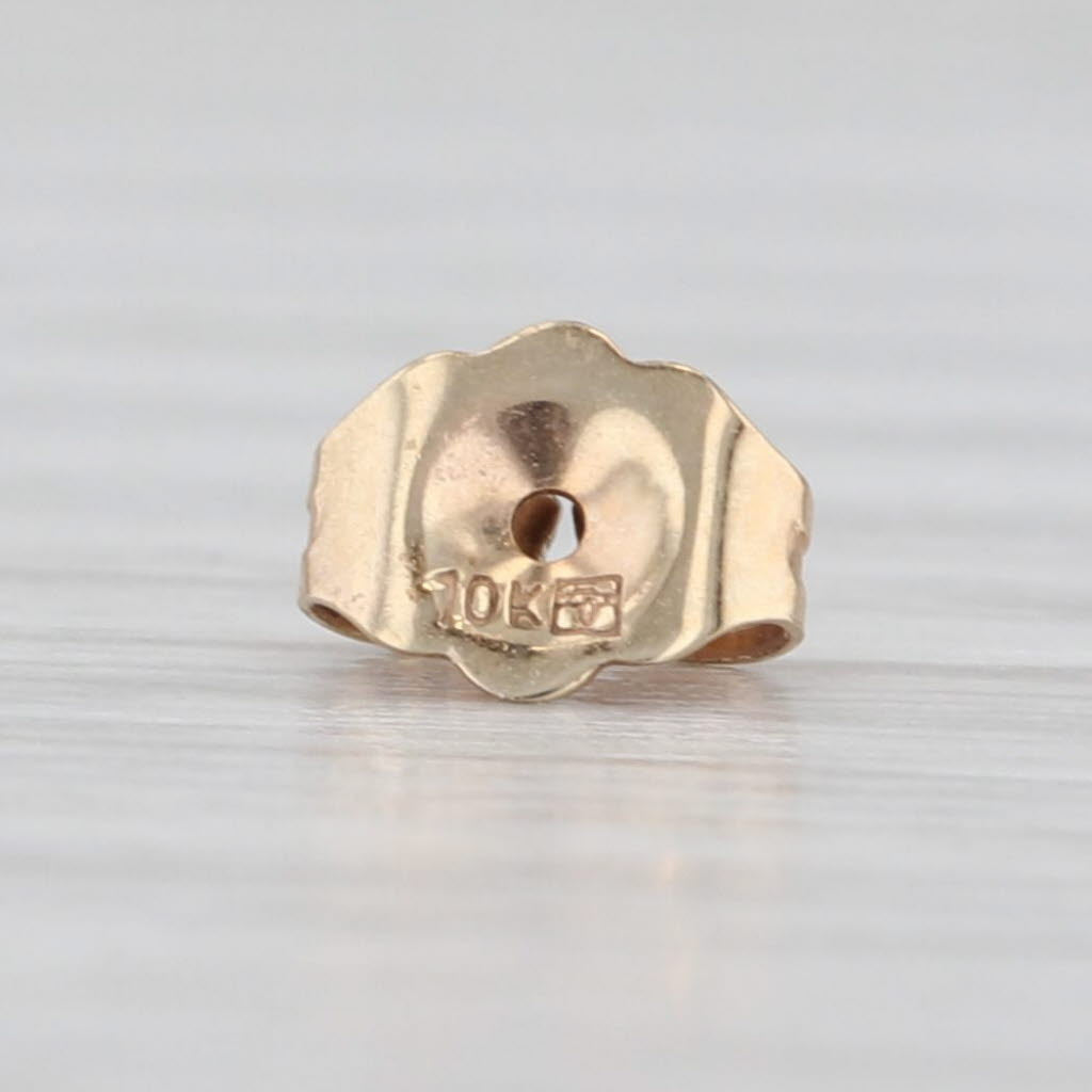 Light Gray Single 0.10ctw Diamond Stud Earring 10k Yellow Gold