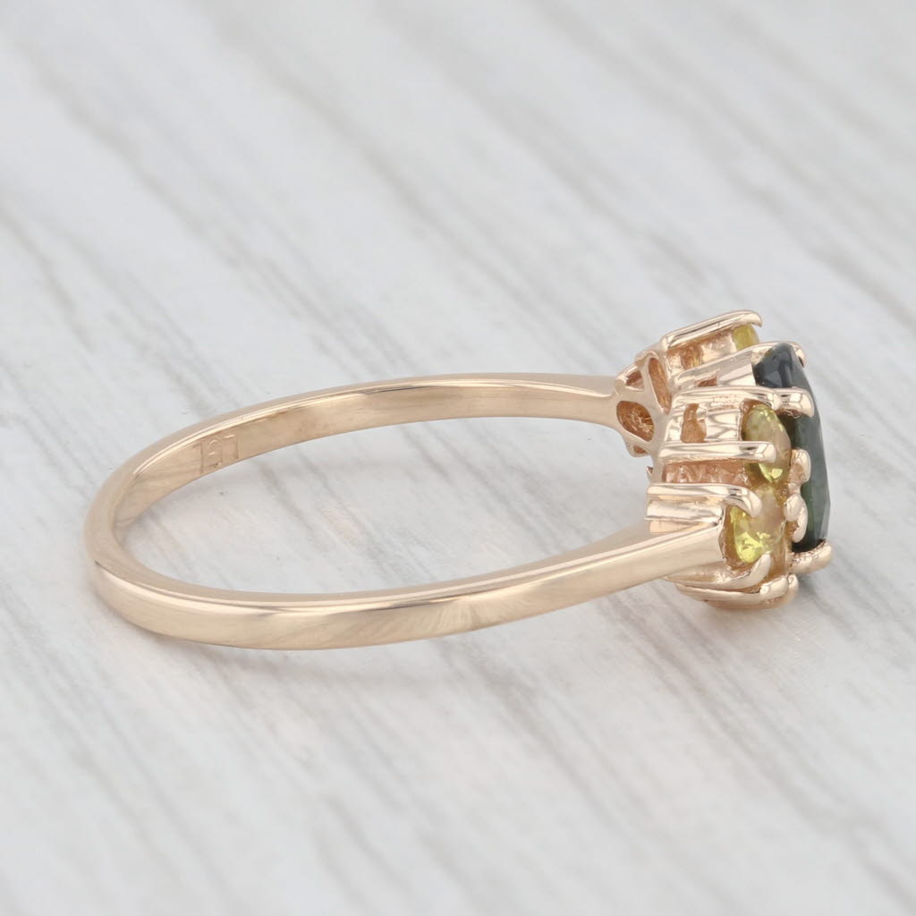 Light Gray 1.14ctw Green Yellow Sapphire Ring 14k Yellow Gold Size 6.75