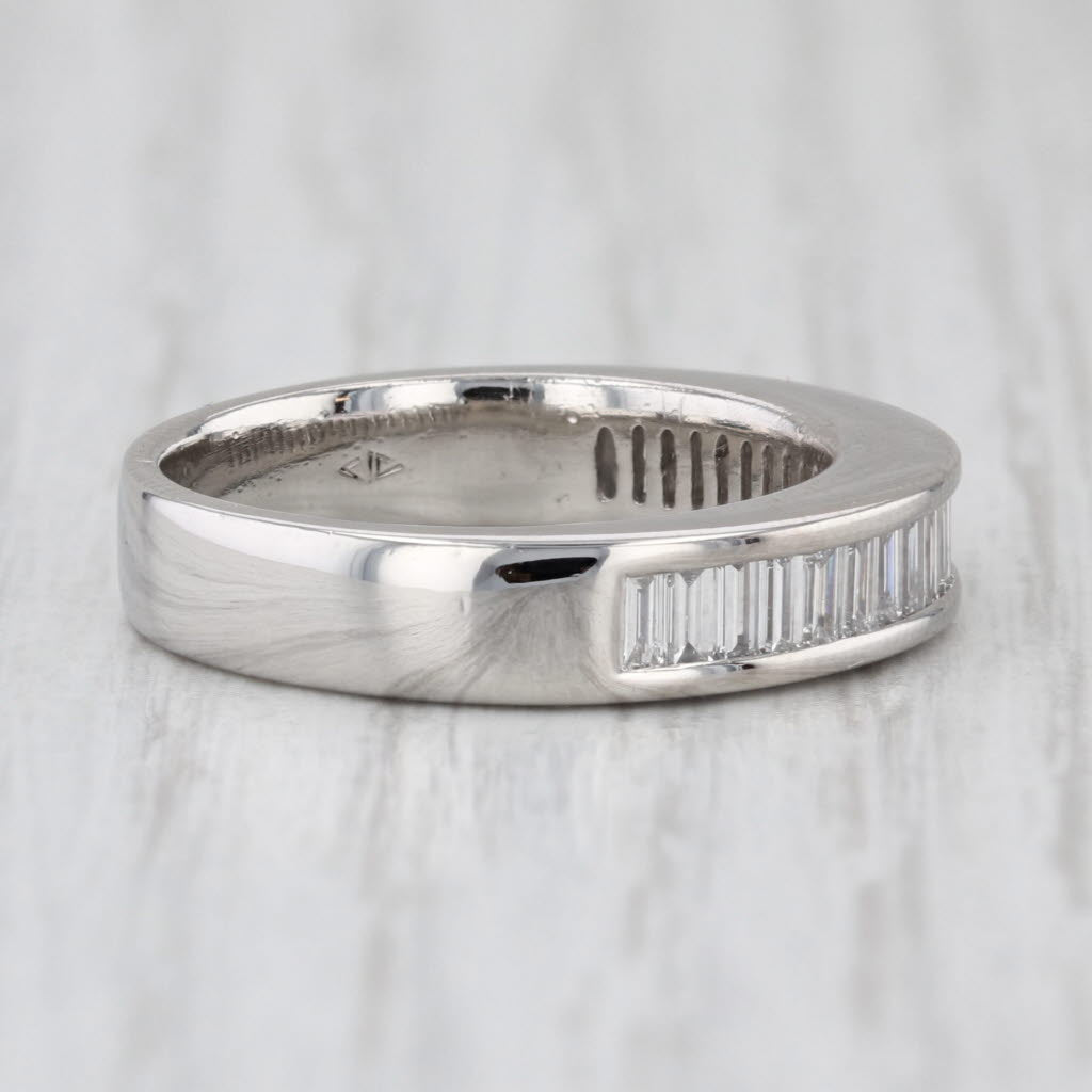 1.05ctw Channel Set Baguette Wedding Band Platinum Size 7 Anniversary Ring