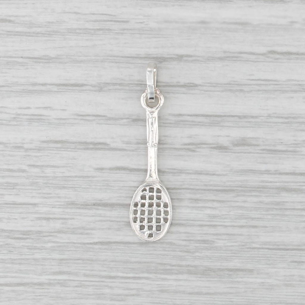 Sterling Silver Tennis Racket Racquet Charm Pendant