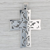 Gray James Avery Ornate Floral Dove Cross Pendant Sterling Silver Statement