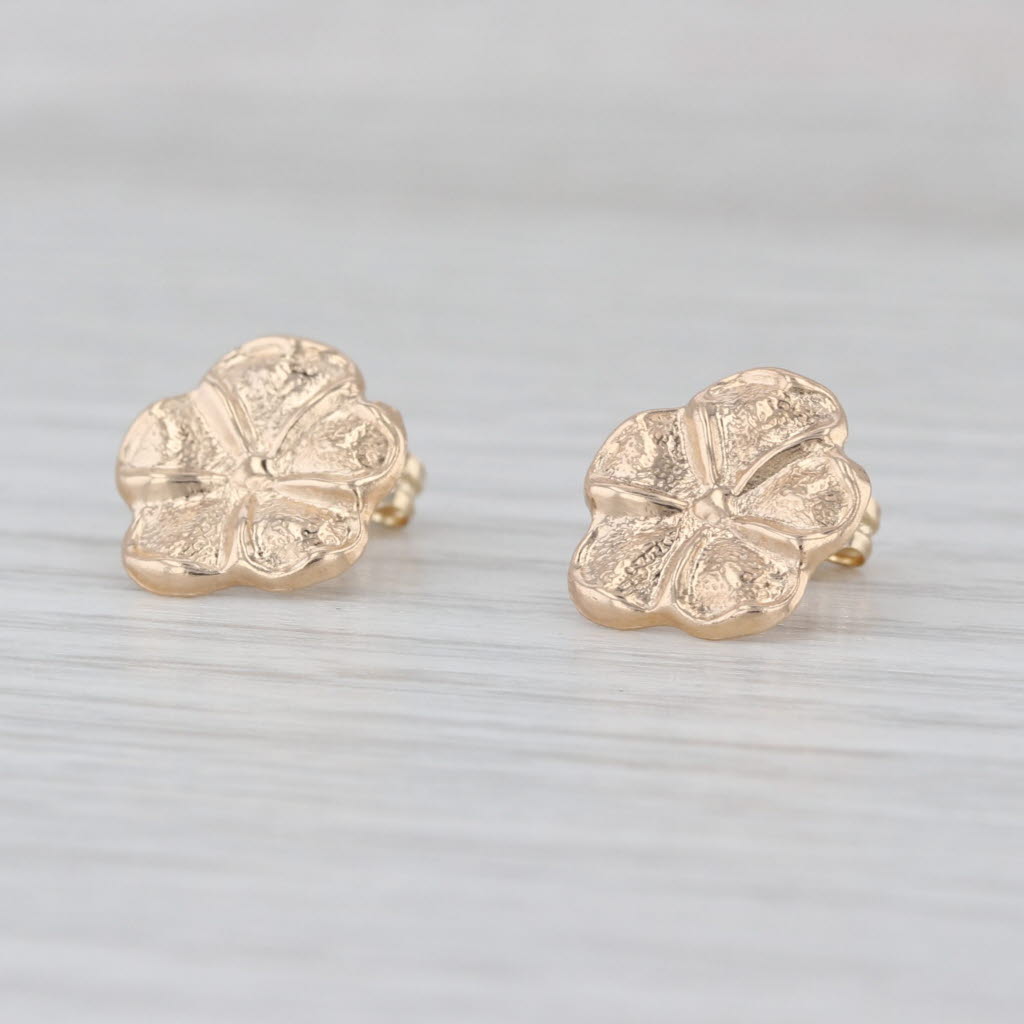 Lightweight Flower Stud Earrings 14k Rose Gold Floral Studs