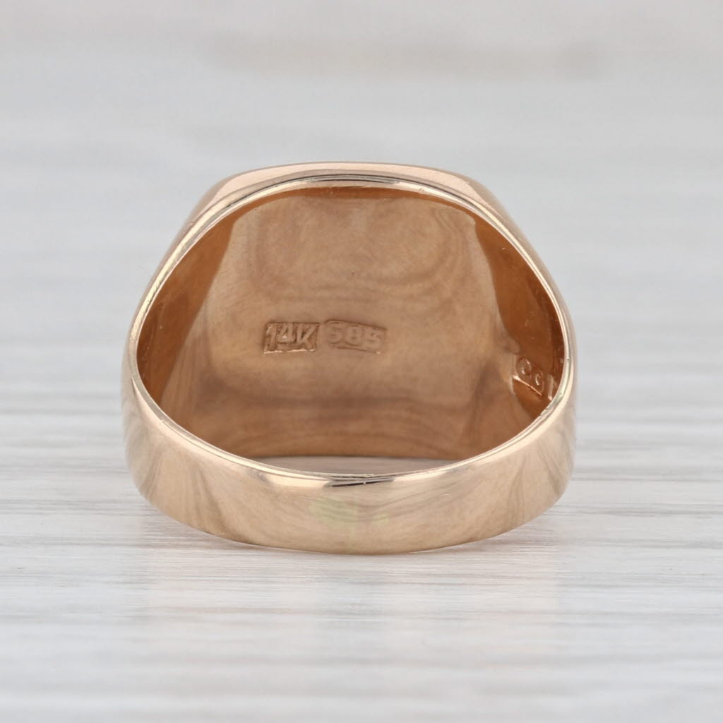 Fu Good Luck Fortune Chinese Character Ring 14k Yellow Gold Size 6 Signet