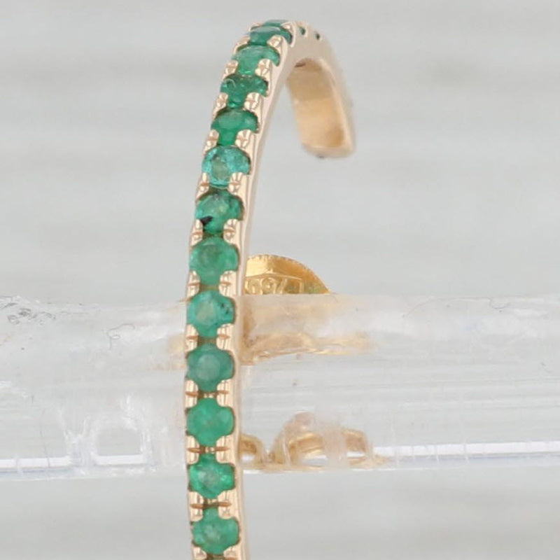 Light Gray New Nina Wynn SINGLE Suspender 0.31ctw Emerald Earring 18k Yellow Gold