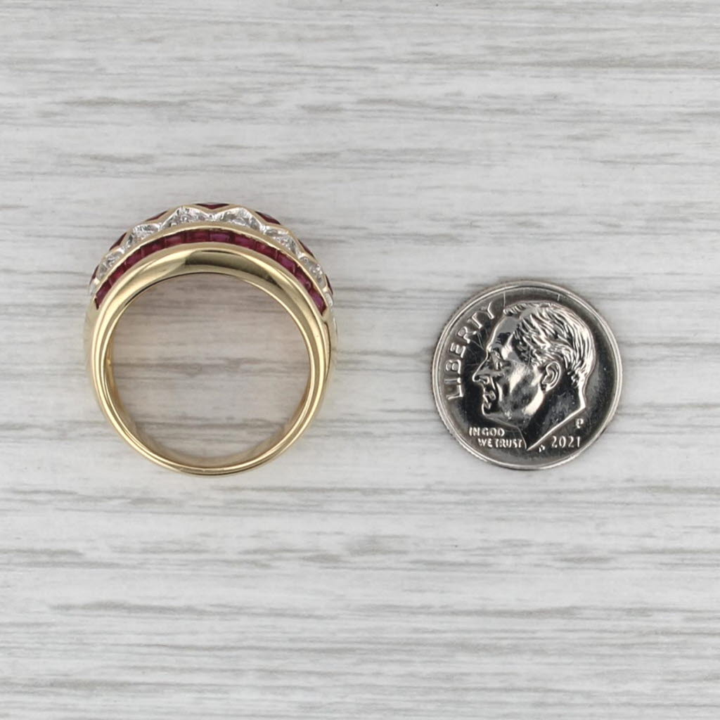 2.78ctw Ruby Diamond Domed Ring 18k Yellow Gold Size 8