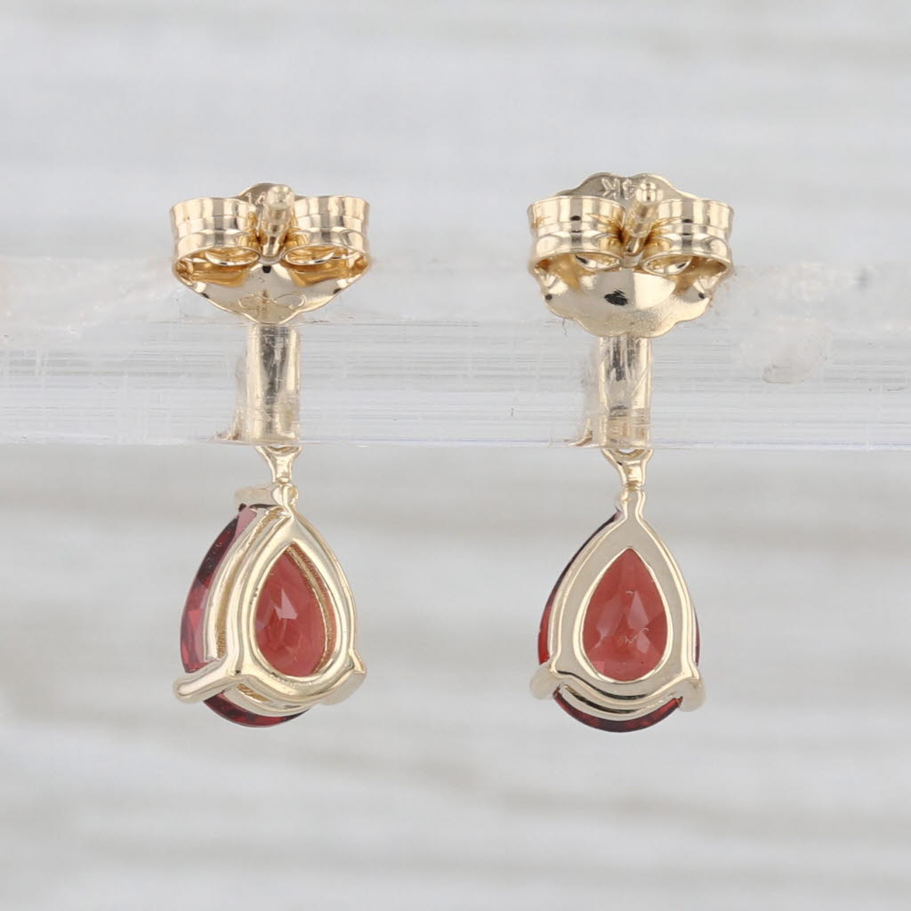 1.97ctw Garnet Teardrop Dangle Earrings 14k Yellow Gold Drops