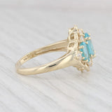 2.31ctw Blue Apatite 3-Stone Cubic Zirconia Ring 10k Yellow Gold Size 7