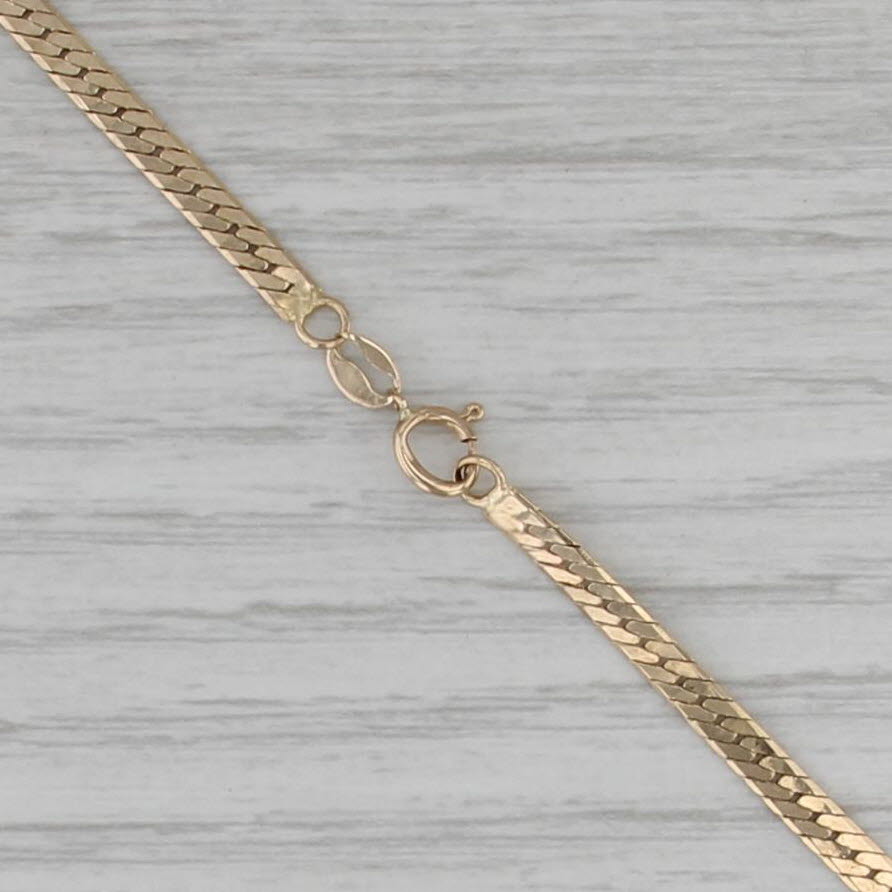 Herringbone Chain Necklace 14k Yellow Gold 19" 3mm