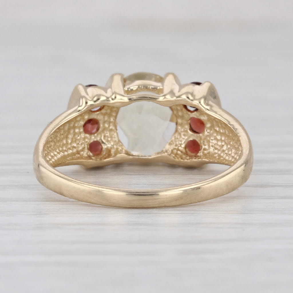 2.60ctw Garnet Labradorite Ring 14k Yellow Gold Size 8.25