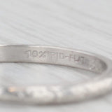 Art Deco Floral Engraved Wedding Band Platinum Size 7 Stackable Ring
