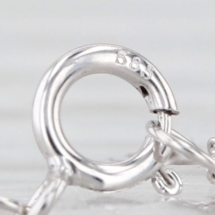 Cable Chain Necklace 14k White Gold 17.75" 0.8mm