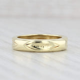 Light Gray Vintage Tiffany Patterned Band 18k Yellow Gold Size 4.25 Wedding Stackable Ring