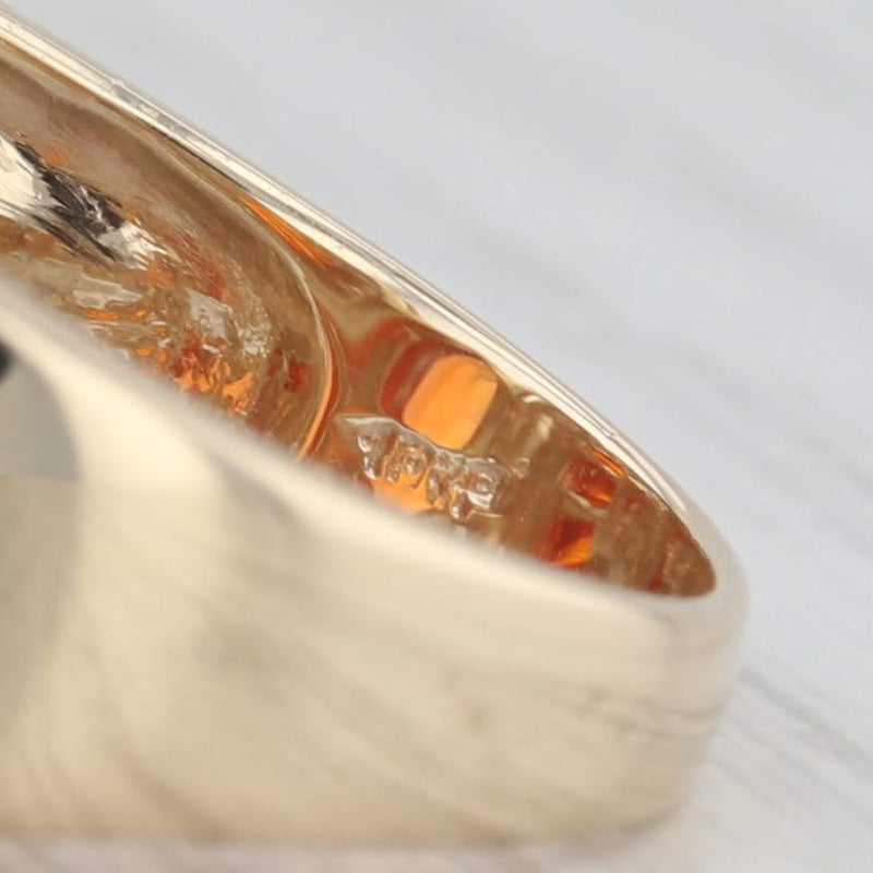 3.02ctw Lab Created Orange Sapphire Cocktail Ring 10k Yellow Gold Size 8